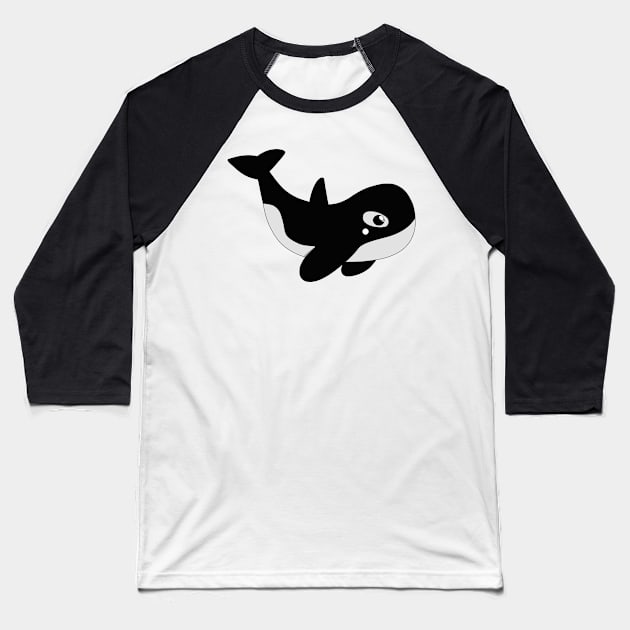 cute orca Baseball T-Shirt by PandLCreations